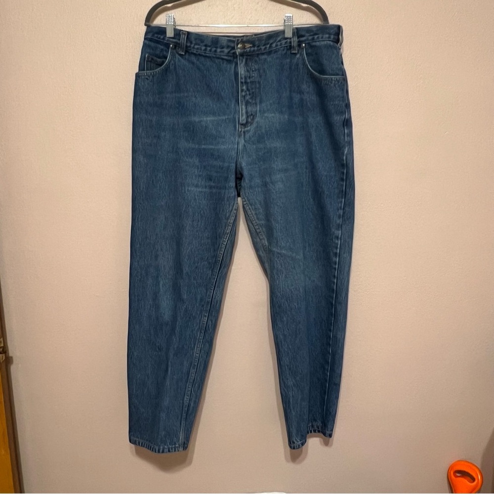 Vintage 90s Lands' End High Waisted Mom Jeans|Size 16W|Plus|Medium Wash|Retro